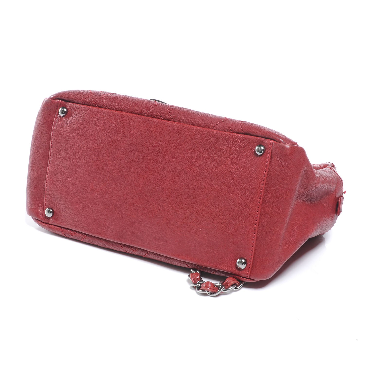 Chanel Caviar Small Diamond Stitch Tote Red 4 of 7