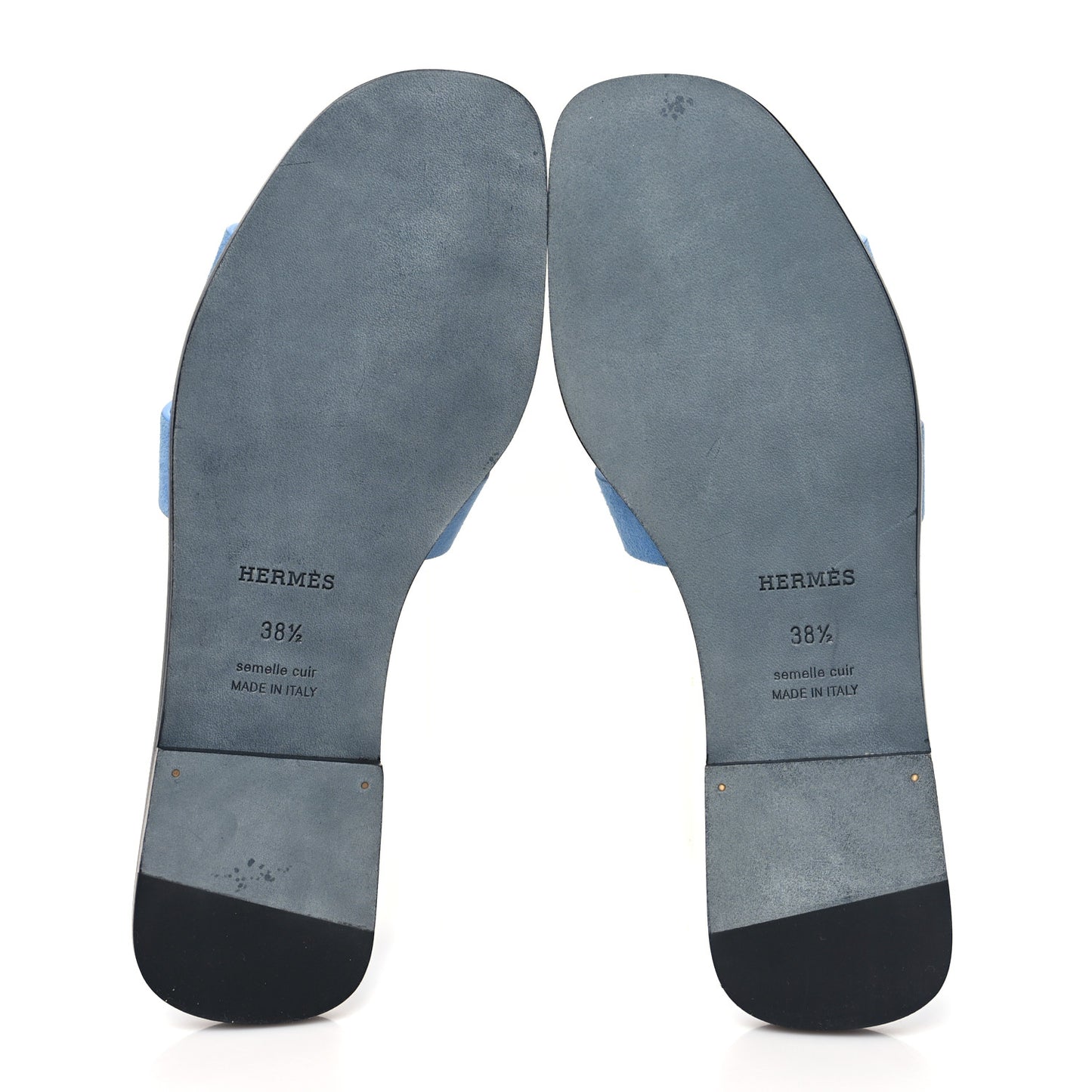 Suede Goatskin Oran Sandals 38.5 Bleu Cameo