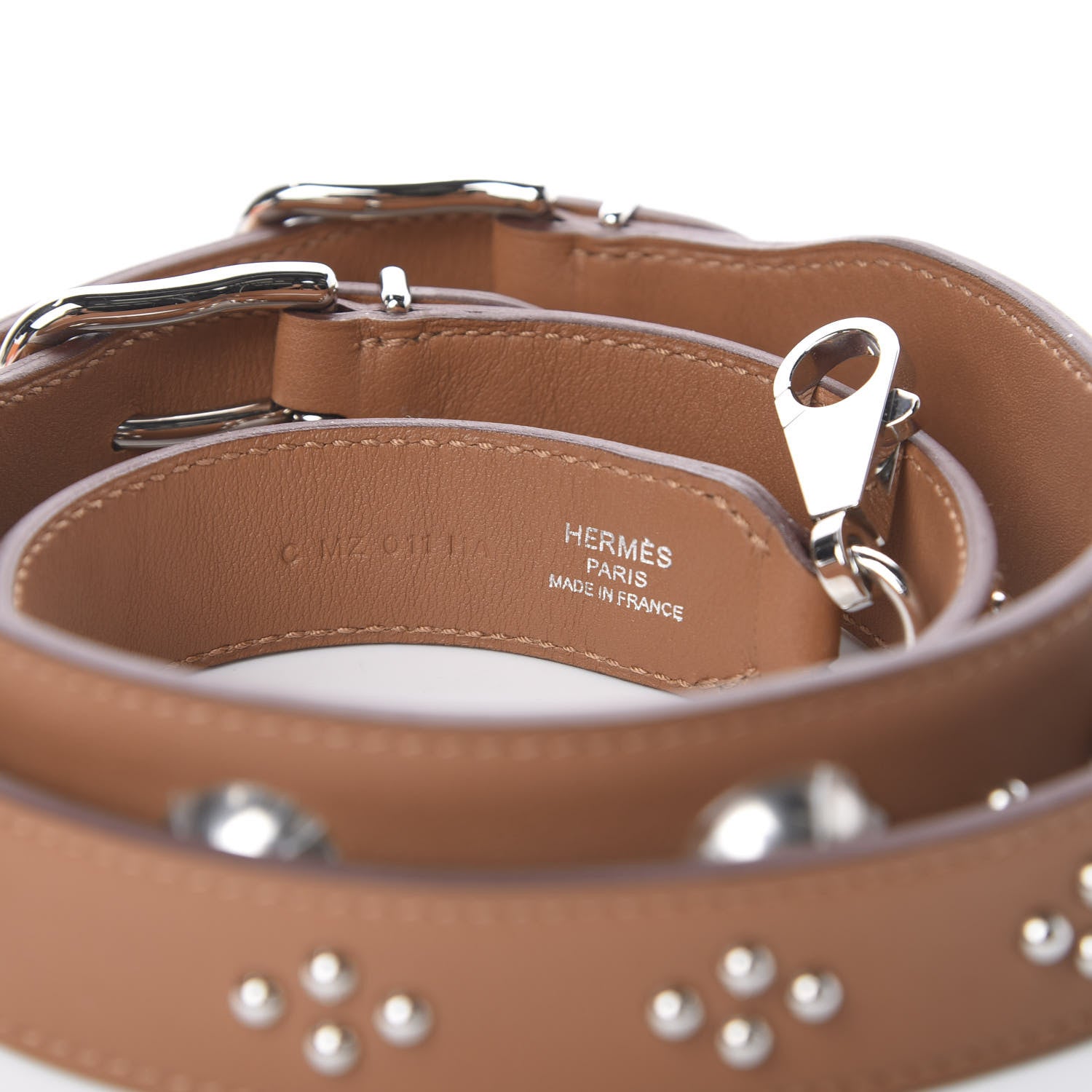 Hermes Swift Studded Carnaby Losange Shoulder Strap Gold 3 of 3