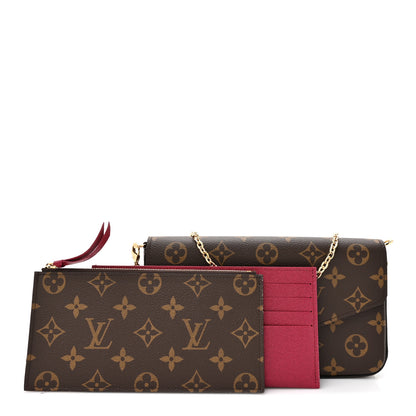 Louis Vuitton Monogram Pochette Felicie Chain Wallet Fuchsia 3 of 11