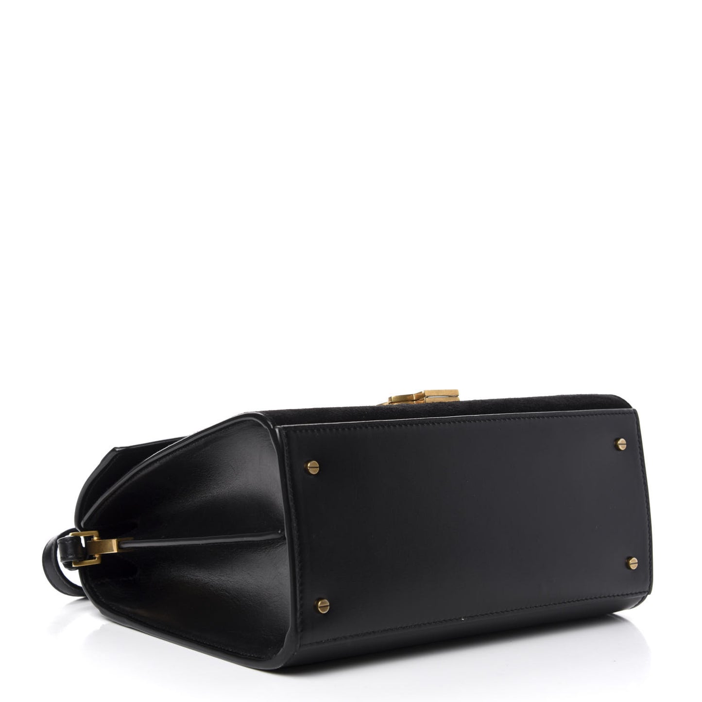 Kid Scamosciato Smooth Calfskin Medium Classic Monogram Cassandra Top Handle Black Rouge Legion