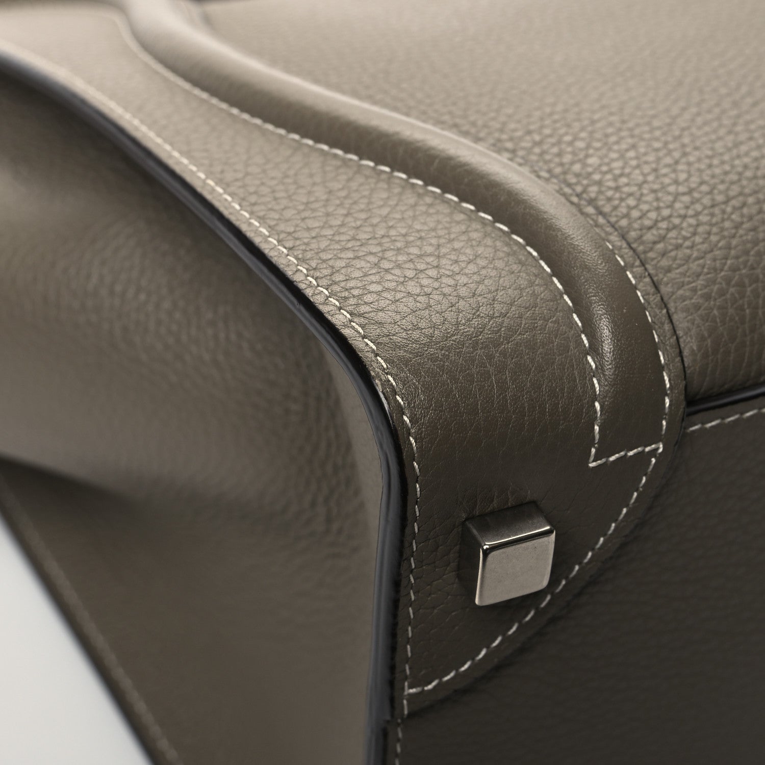 Celine Drummed Calfskin Micro Luggage Souris 10 of 11