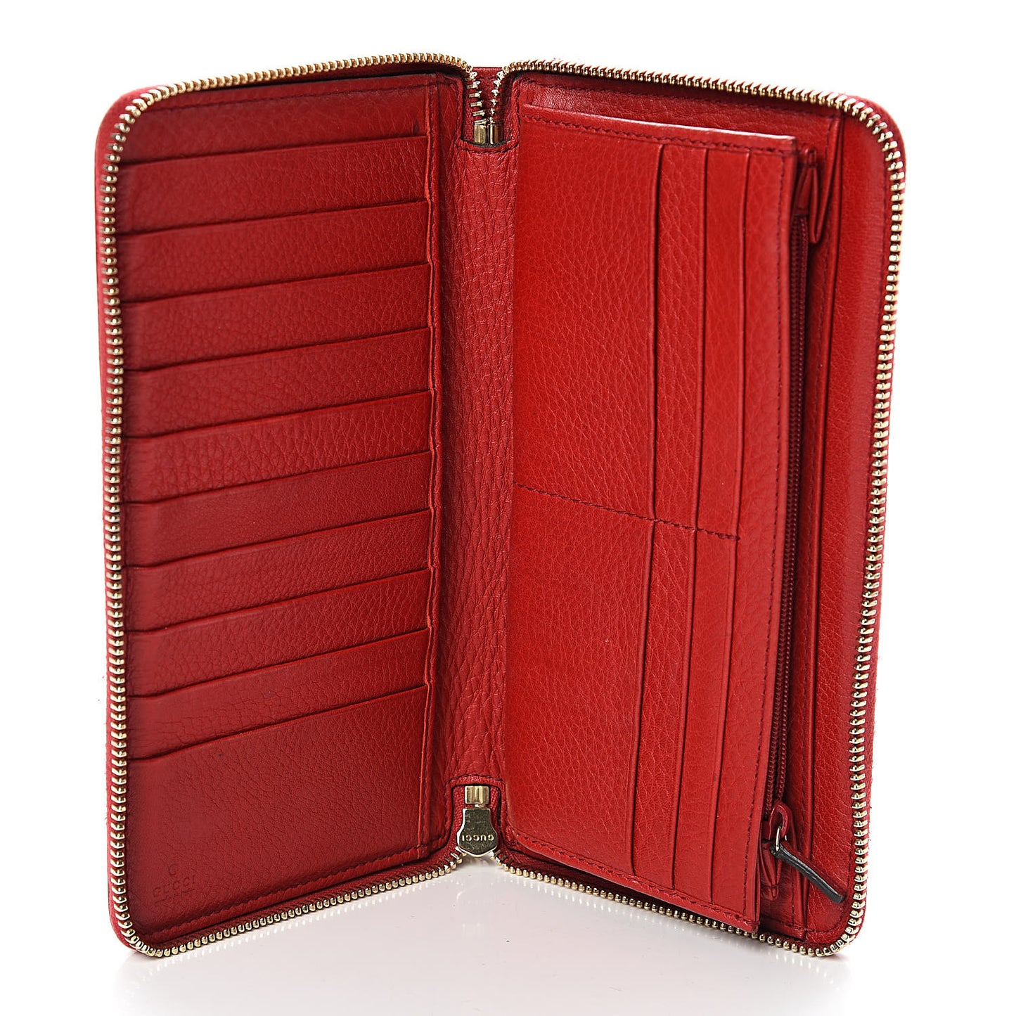 Pebbled Calfskin Soho Zip Around Wallet Red