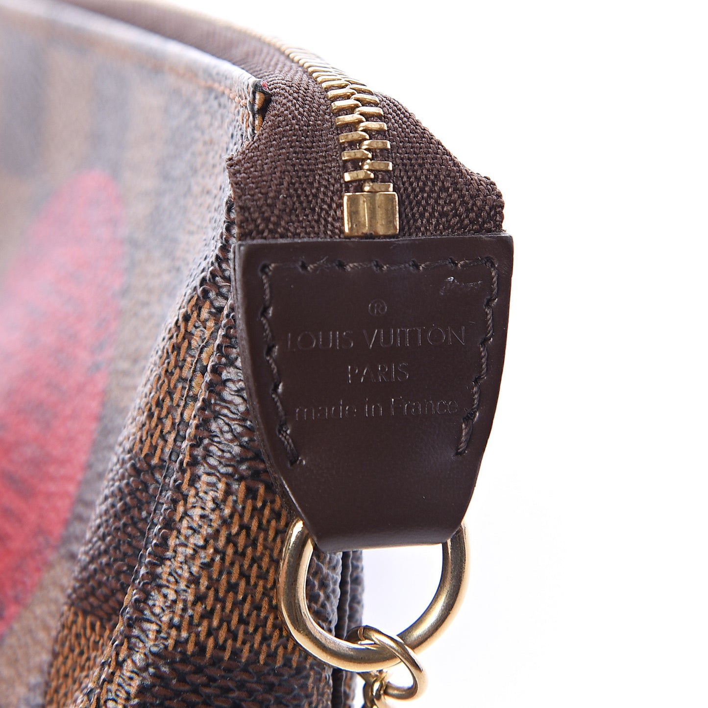 Damier Ebene Complice Trunks and Bags Mini Pochette Accessories Red