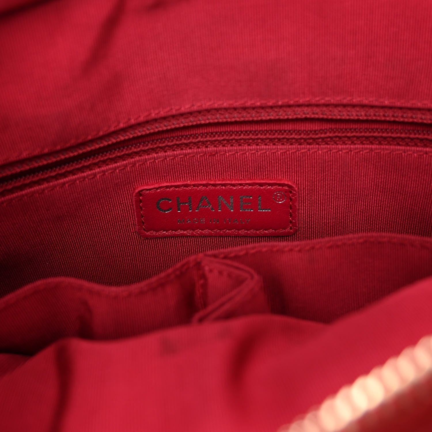 Chanel Metallic Aged Calfskin Quilted Medium Gabrielle Hobo Silver Navy Red 6 of 11