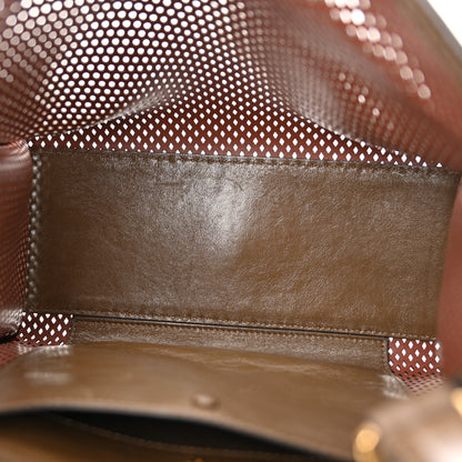 Fendi Vitello Liberty Glossy Lambskin Perforated Medium Peekaboo X-Lite White Ice Rust Maya 5 of 11