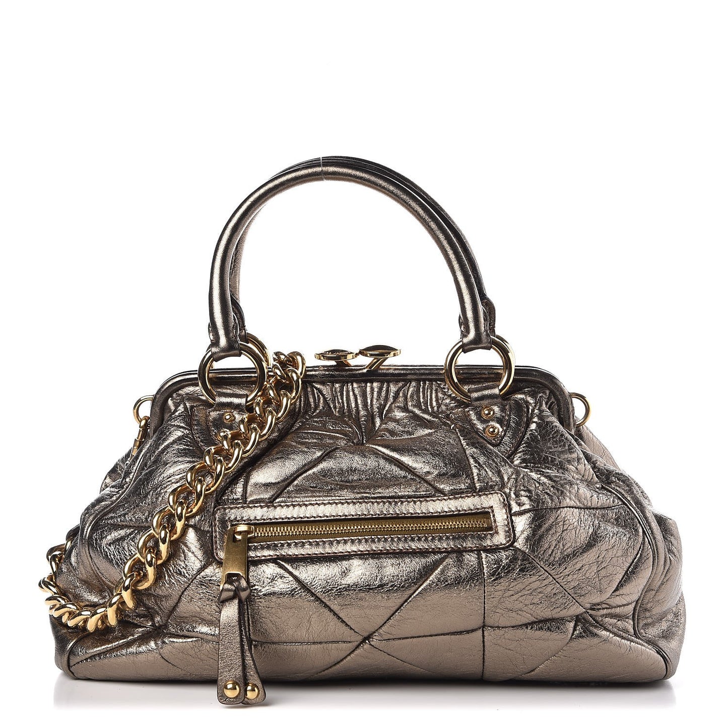 Metallic Calfskin Patchwork Stam Bronze