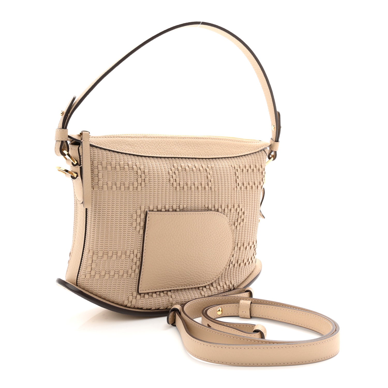 Delvaux Taurillon Soft Woven D Motif Pin Swing Sirocco 3 of 9