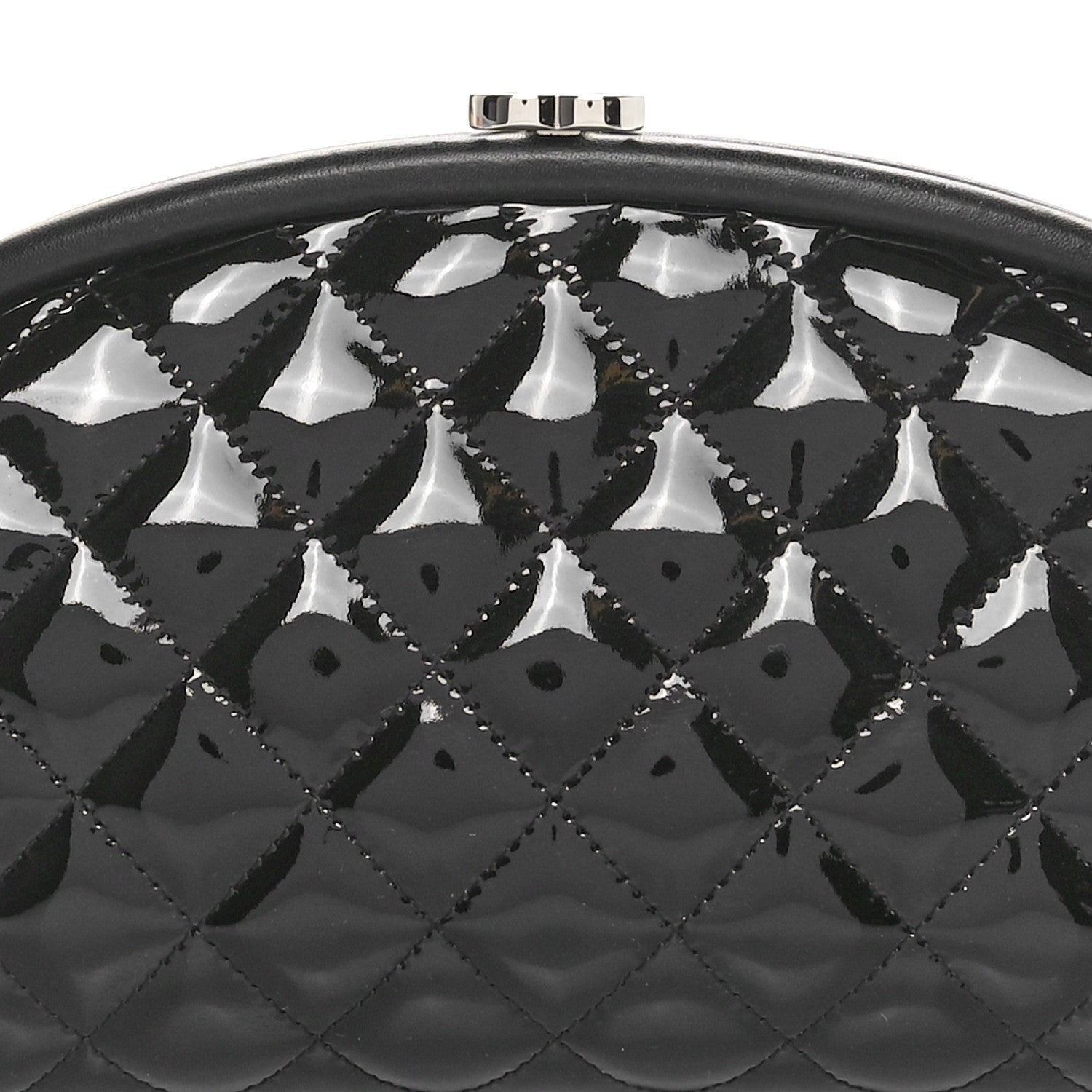 Chanel Patent Quilted Timeless Clutch Black 8 of 11
