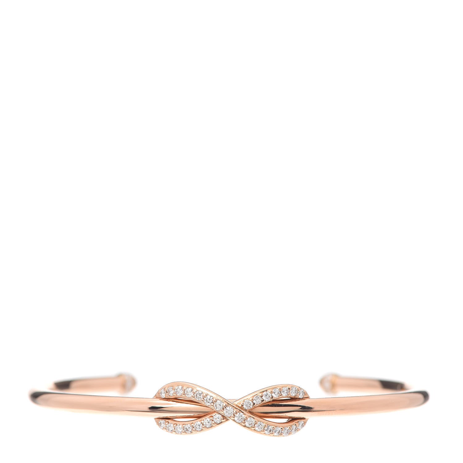 Tiffany 18K Rose Gold Diamond Infinity Cuff Bracelet 1 of 5