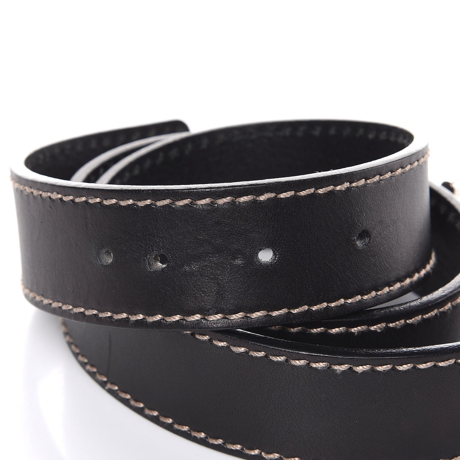 Gucci Calfskin Script Belt 80 32 Dark Brown 4 of 6