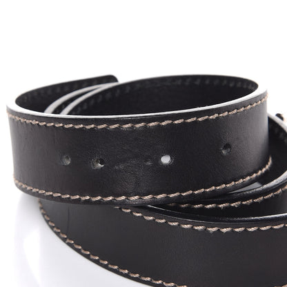 Gucci Calfskin Script Belt 80 32 Dark Brown 4 of 6