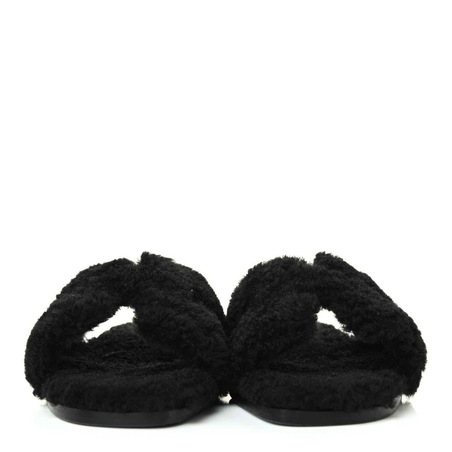 Hermes Woolskin Oran Sandals 36 Black 2 of 4
