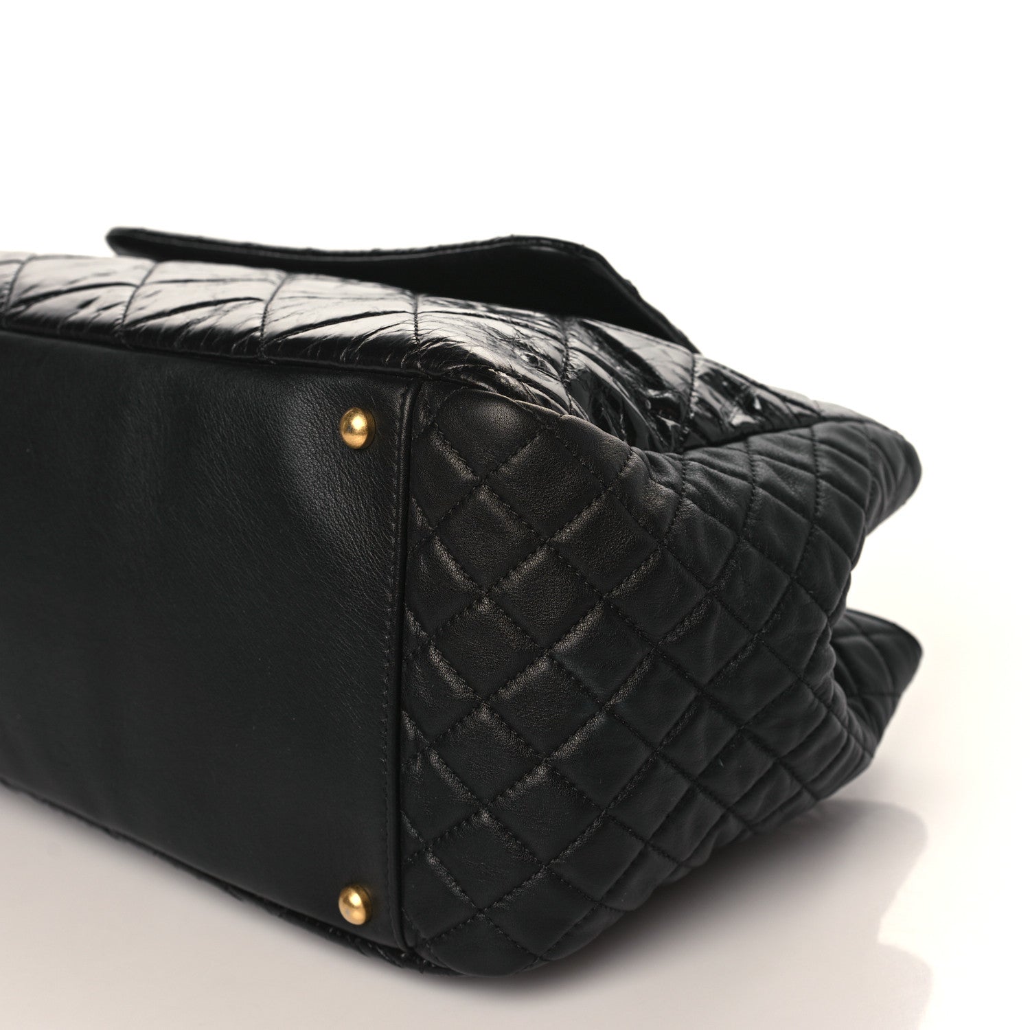 Chanel Glazed Crinkled Lambskin Large East West Flap Black 8 of 8