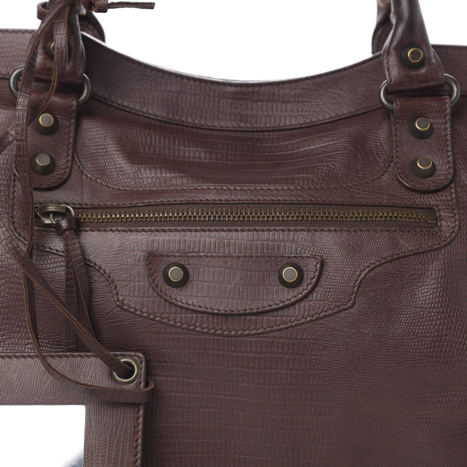 Balenciaga Agneau Classic Hardware Lizard Embossed City Castagna 11 of 11