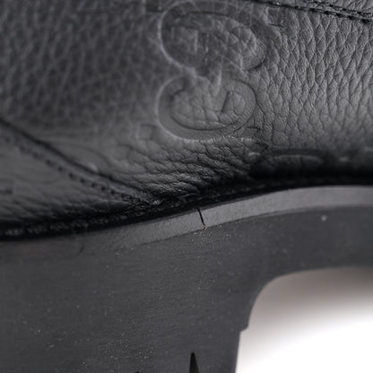 Gucci Piuma Calfskin Embossed Womens Platform Lug Sole Loafers 37.5 Black 11 of 12