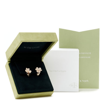 Van Cleef & Arpels 18K Rose Gold Diamond Small Frivole Pave Earrings 5 of 5
