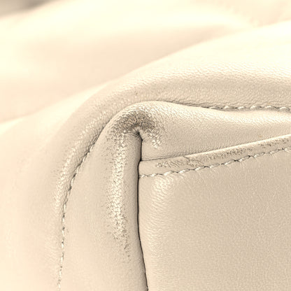 Saint Laurent Lambskin Quilted Small Loulou Puffer Monogram Chain Satchel Blanc Vintage 9 of 14