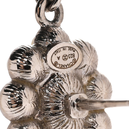 Chanel Crystal Pearl Coco Mark CC Drop Earrings Silver 4 of 5