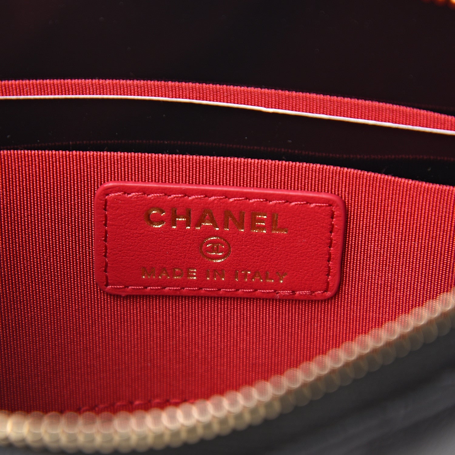 Chanel Goatskin Quilted 19 Flat Wallet Pouch Black 5 of 7