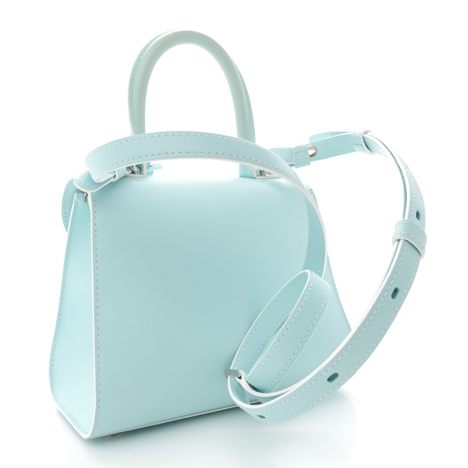 Delvaux Box Calfskin Mini Brillant Satchel Light Blue 3 of 10