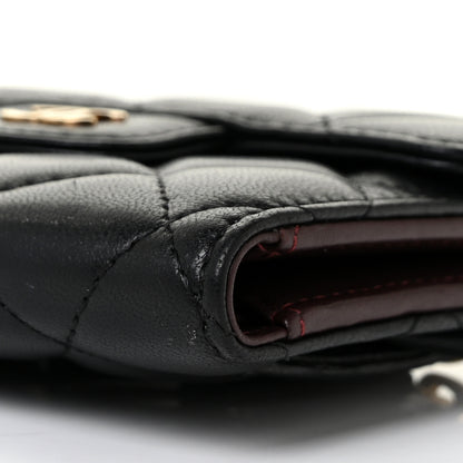 Chanel Lambskin Quilted Compact Flap Wallet Black 8 of 8