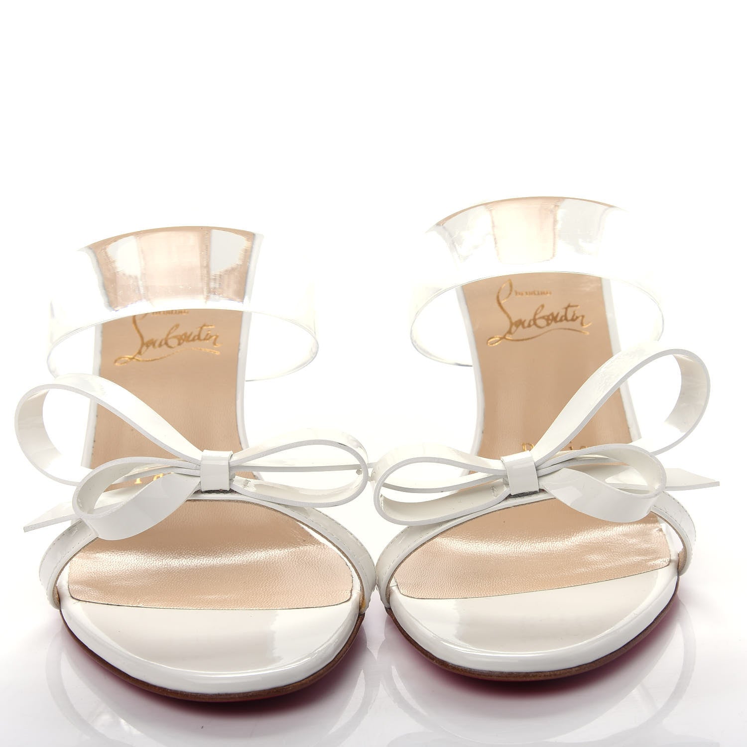 Christian Louboutin Patent PVC Just Nodo 85 Slide Sandals 36.5 White 5 of 11