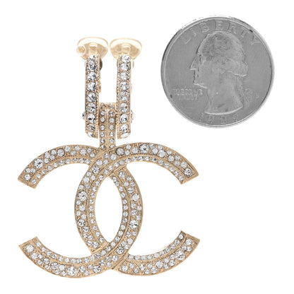 Chanel Crystal CC Single Clip On Earring Gold 2 of 6