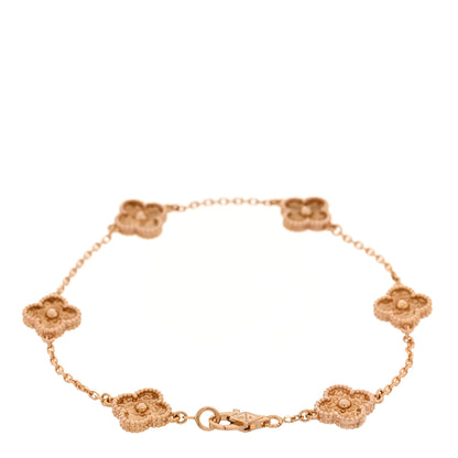 Van Cleef & Arpels 18K Rose Gold 6 Motifs Sweet Alhambra Bracelet 2 of 6