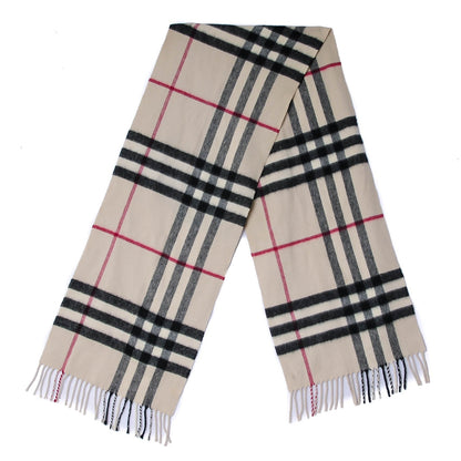 Burberry Cashmere Giant Check Scarf Beige 3 of 4