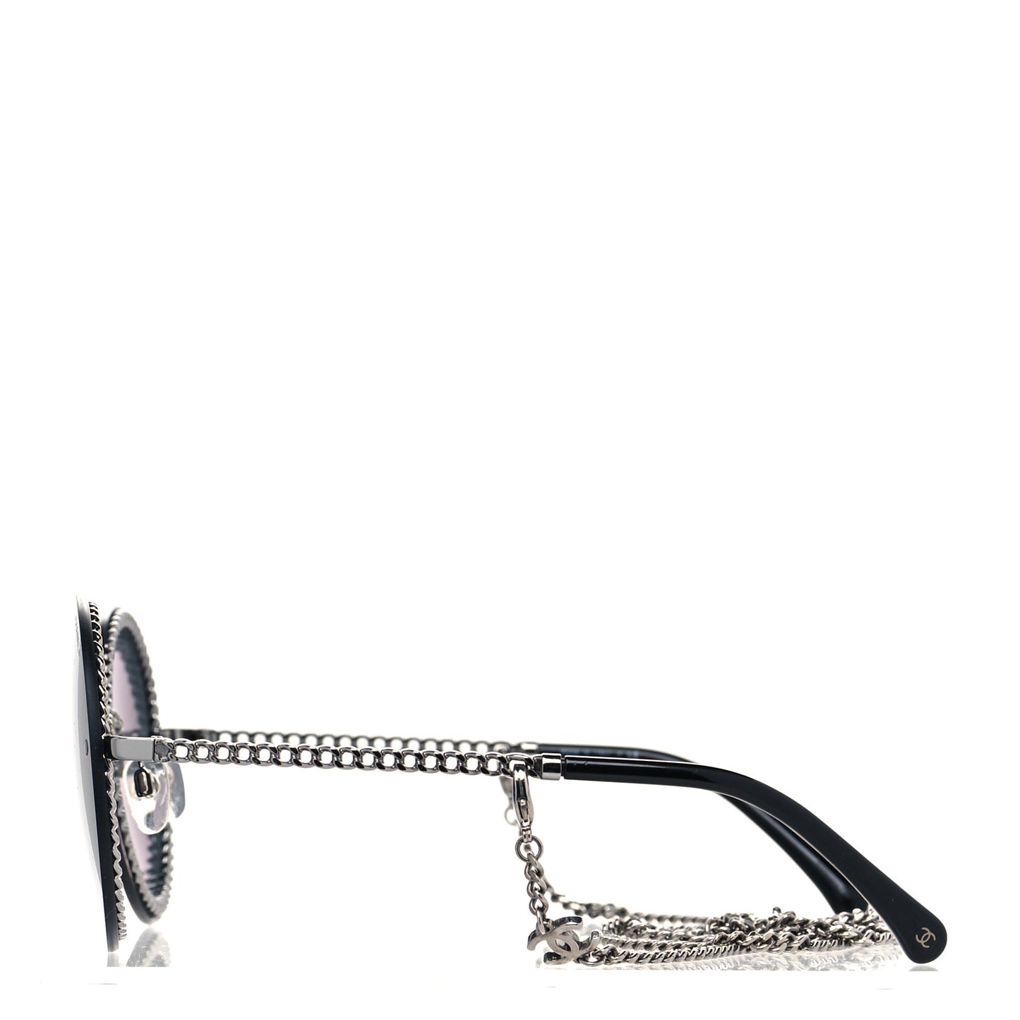 Round Chain Sunglasses 4245 Black
