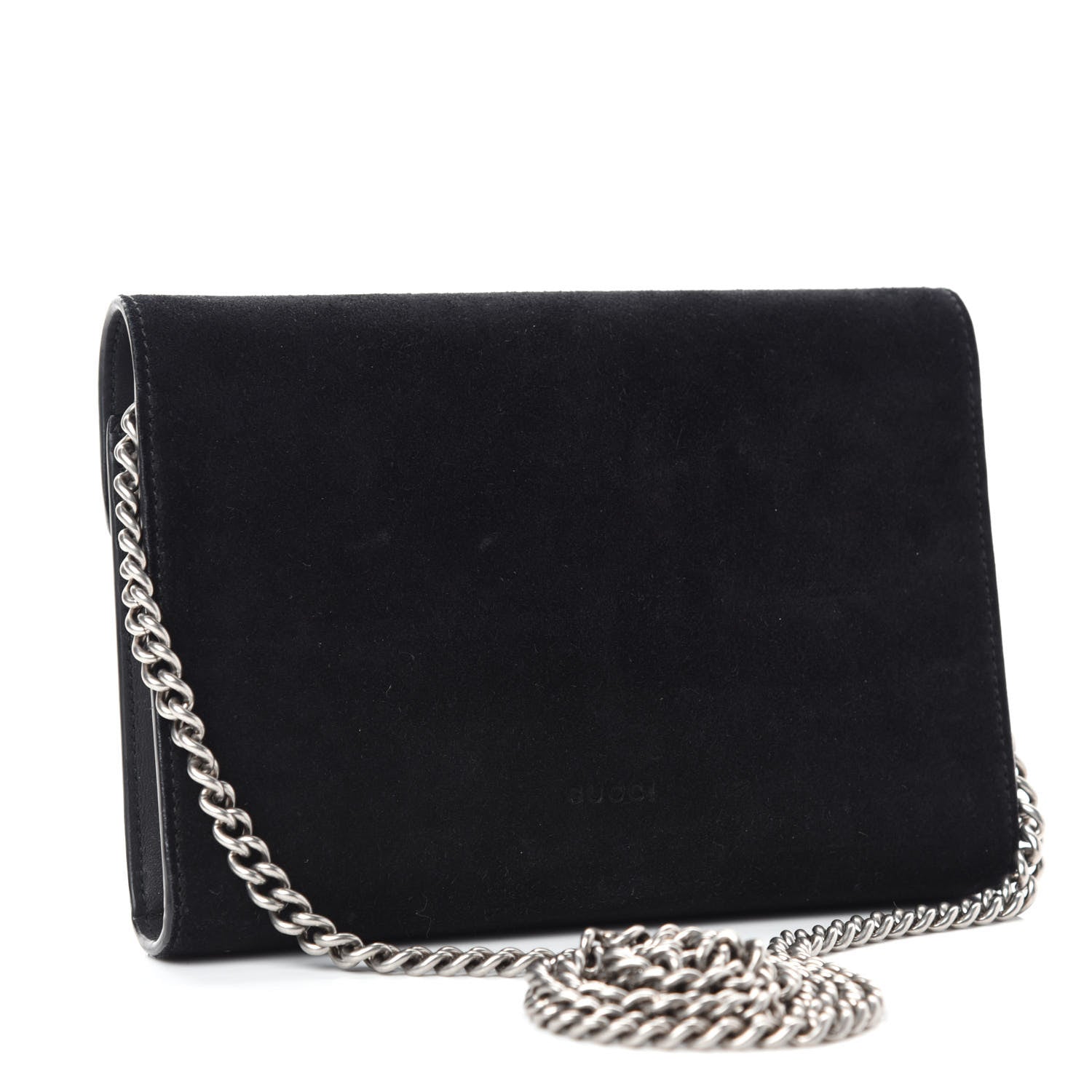 Gucci Suede Mini Dionysus Chain Wallet Black 3 of 11