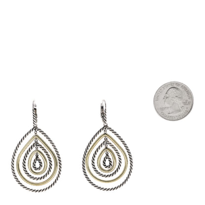 David Yurman Sterling Silver 14K Yellow Gold Mobile Drop Earrings 2 of 5