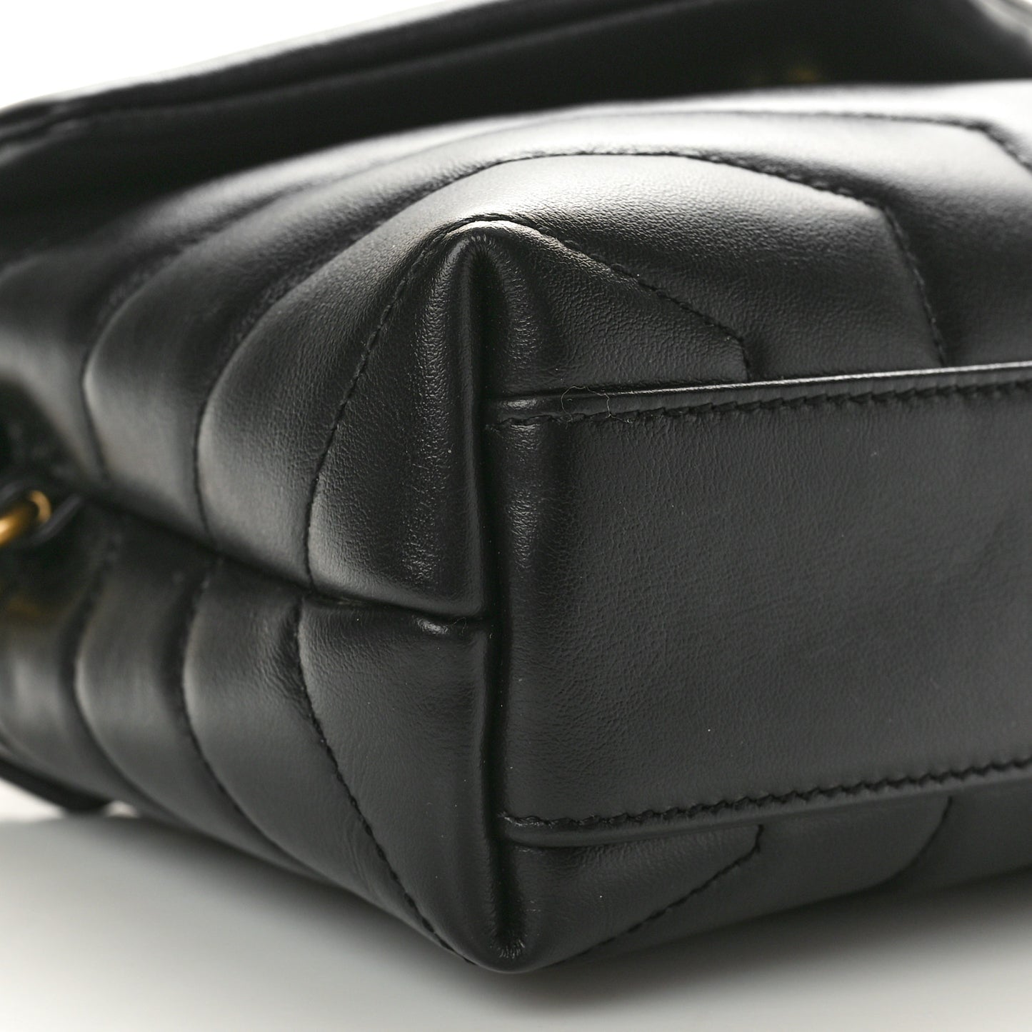 Calfskin Y Quilted Monogram Toy Loulou Crossbody Bag Black