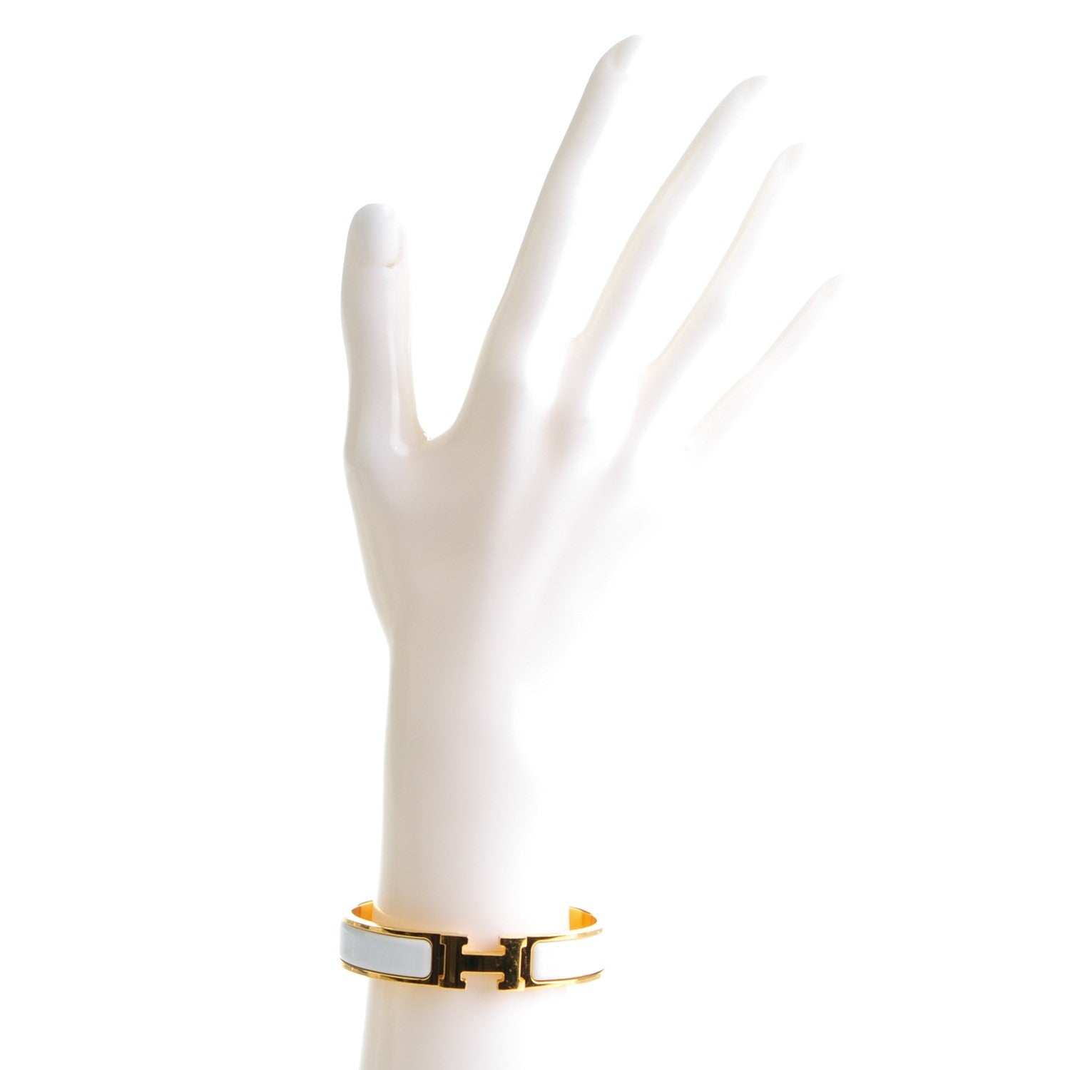 Hermes Enamel Narrow Clic Clac H Bracelet PM White 2 of 4