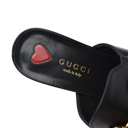 Gucci Malaga Kid Horsebit Princetown Mid Heel Mules 36.5 Black 6 of 21