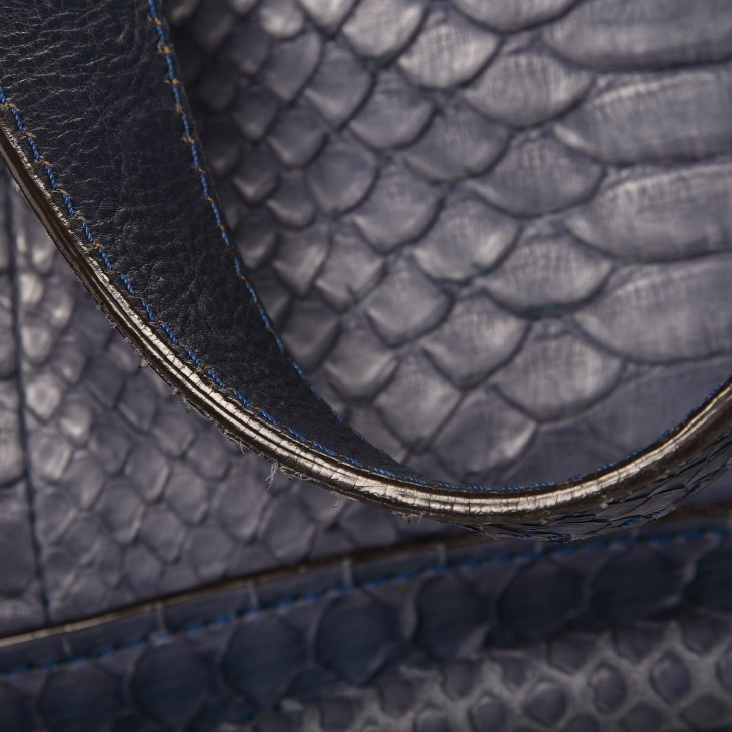 Python Calfskin Medium Paraty Blue Nuit