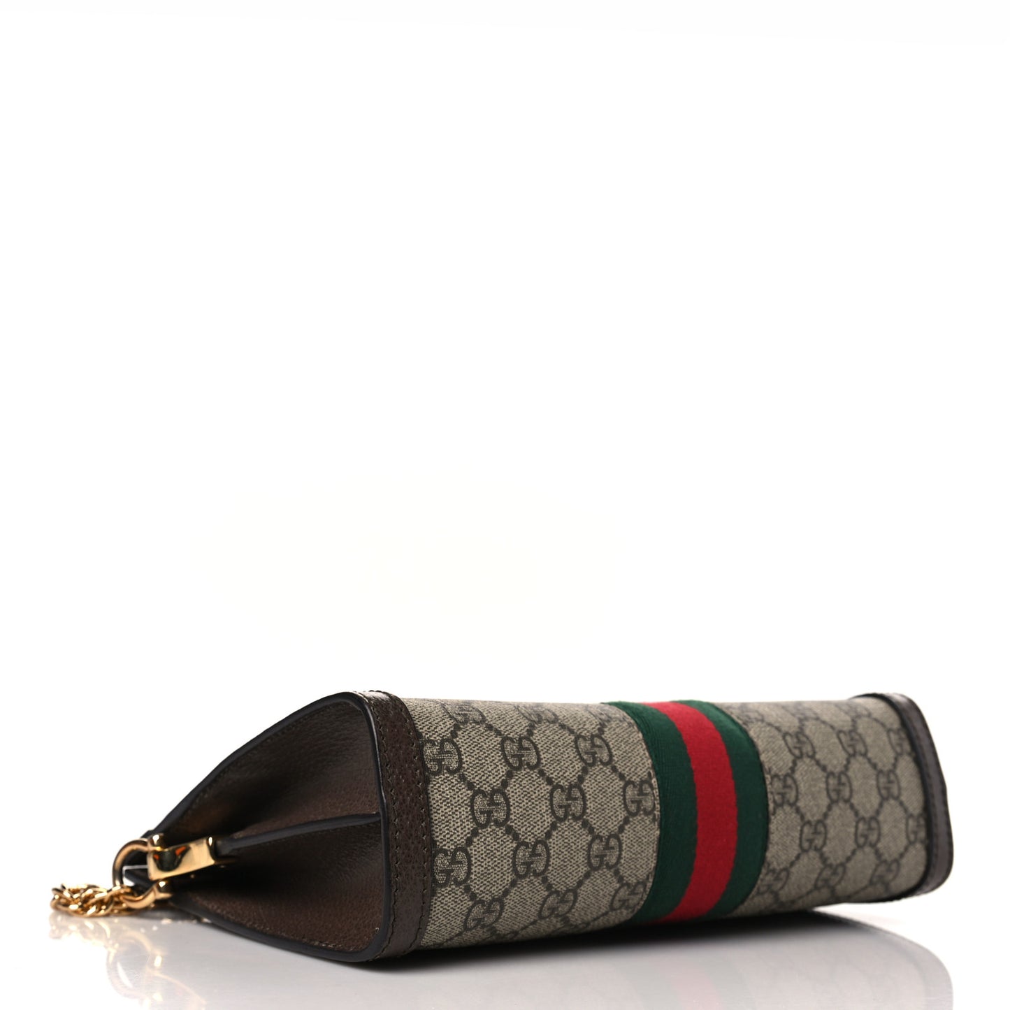 GG Supreme Monogram Web Small Ophidia Chain Shoulder Bag Brown