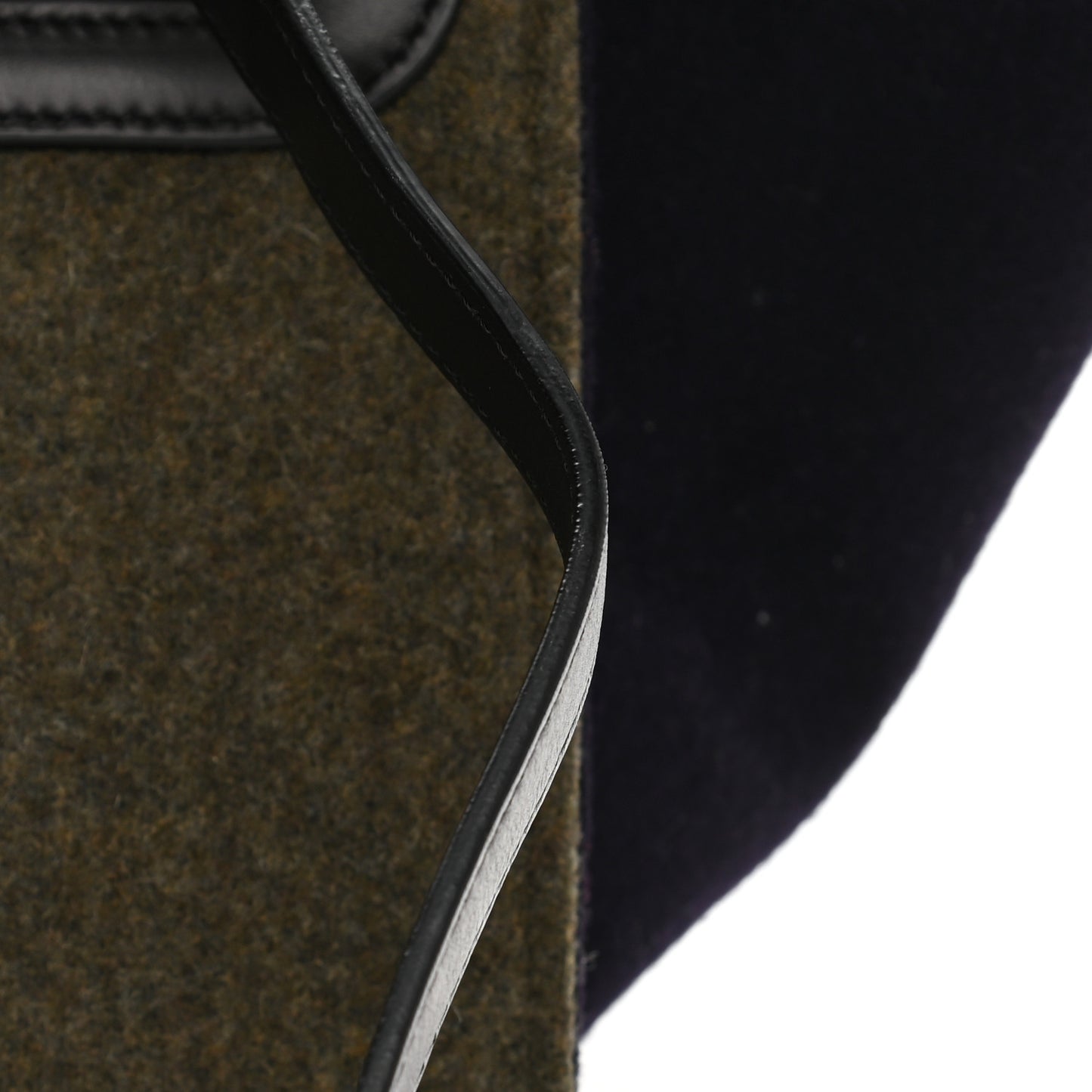 Smooth Calfskin Felt Trapeze Khaki