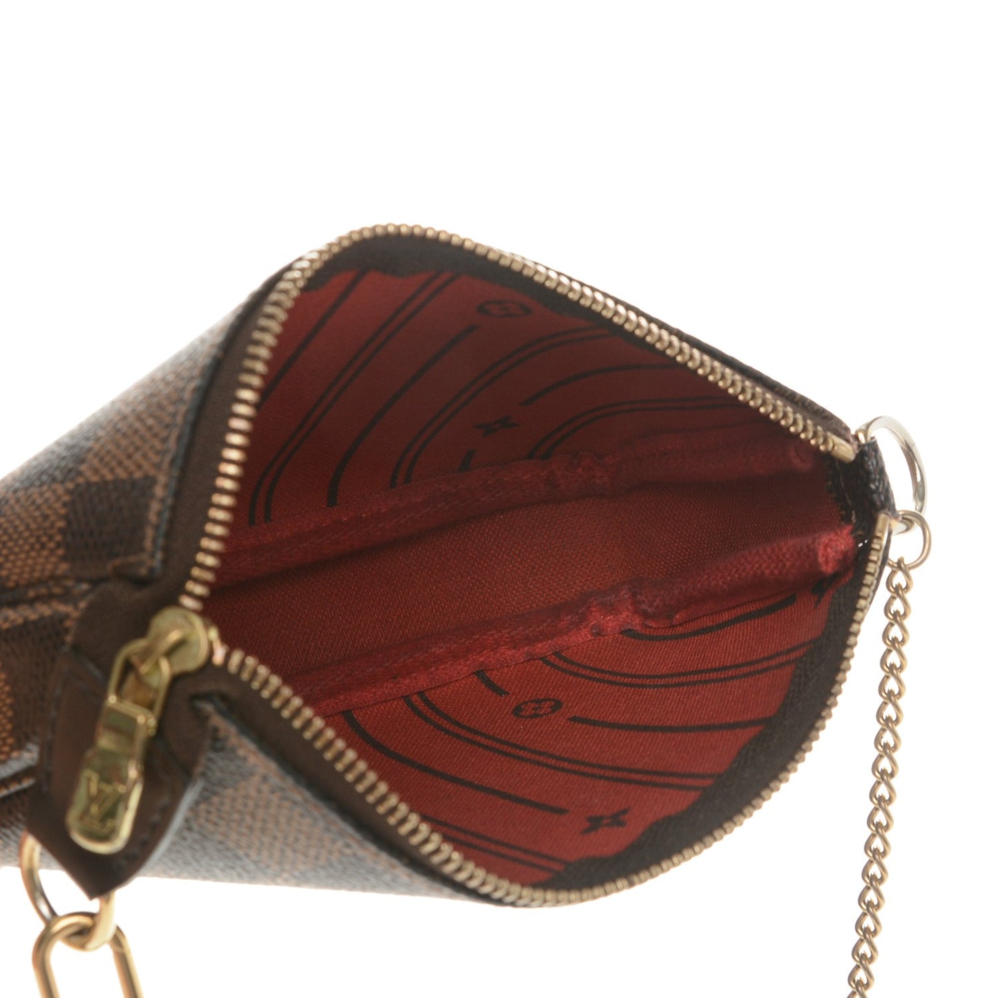 Damier Ebene Complice Trunks and Bags Mini Pochette Accessories Red