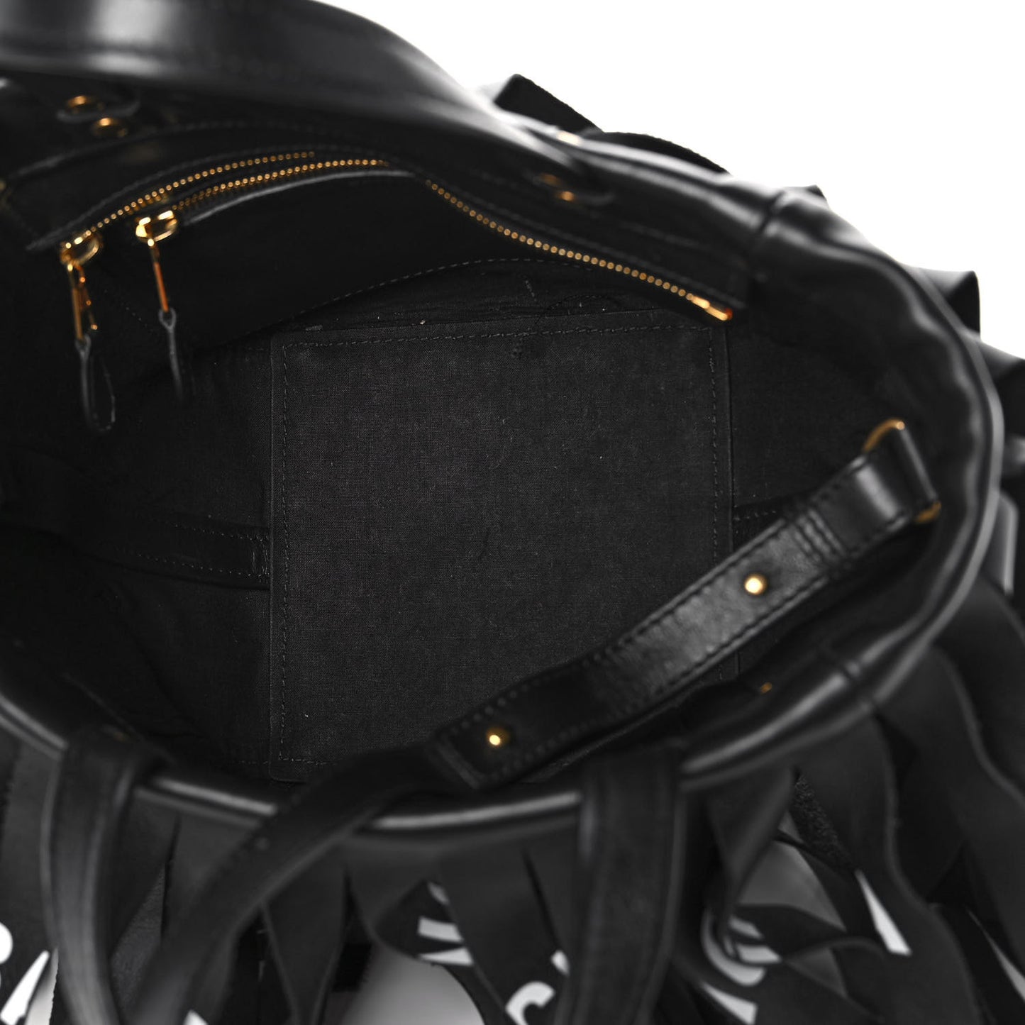 Calfskin XS Fringe Laundry Cabas Black