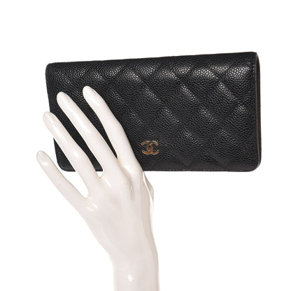 Chanel Caviar Quilted Yen Wallet Black 2 of 10