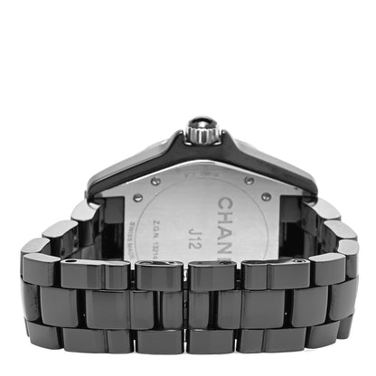 Chanel Stainless Steel Ceramic Diamond 38mm J12 Automatic Watch Black 3 of 5
