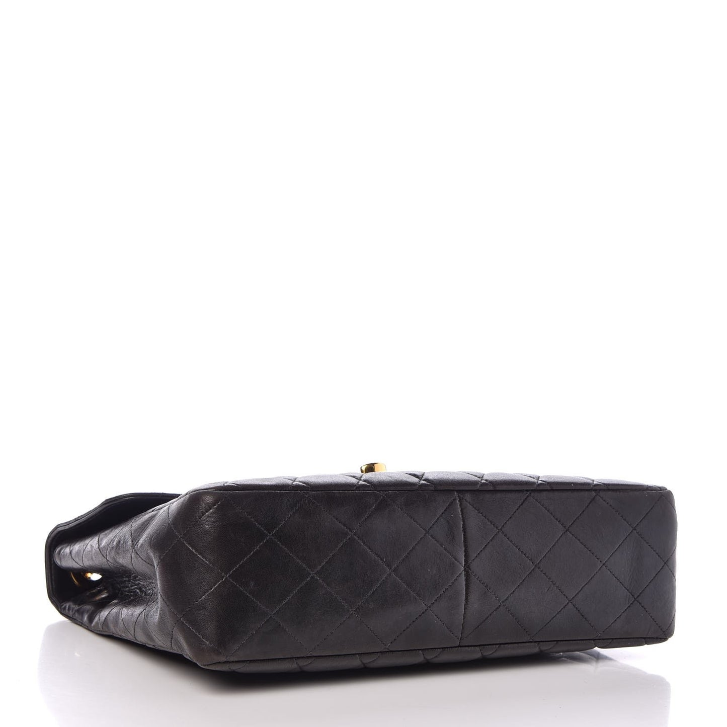 Lambskin Quilted Jumbo Single Flap Black
