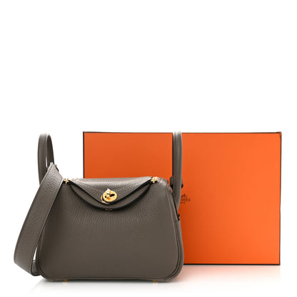 Hermes Taurillon Clemence Mini Lindy 20 Etain 11 of 11