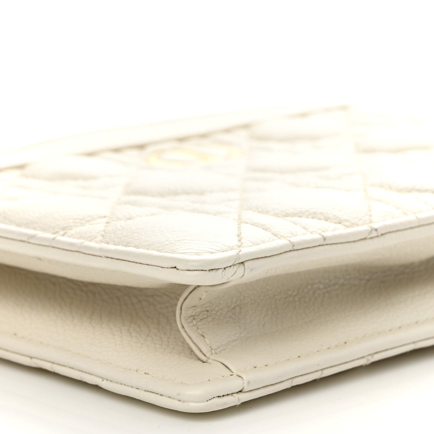 Christian Dior Calfskin Cannage Caro Zipped Pouch With Chain Latte 11 of 14