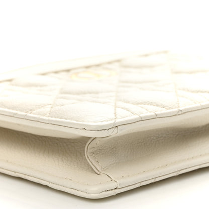 Christian Dior Calfskin Cannage Caro Zipped Pouch With Chain Latte 11 of 14