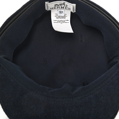 Hermes Wool Calfskin Dani Cap 57 Marine Black 4 of 4