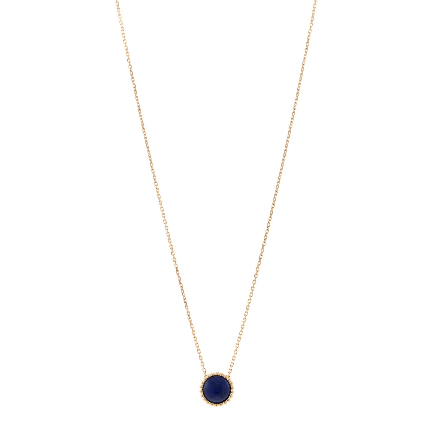 18K Yellow Gold Lapis Lazuli Perlee Couleurs Pendant Necklace