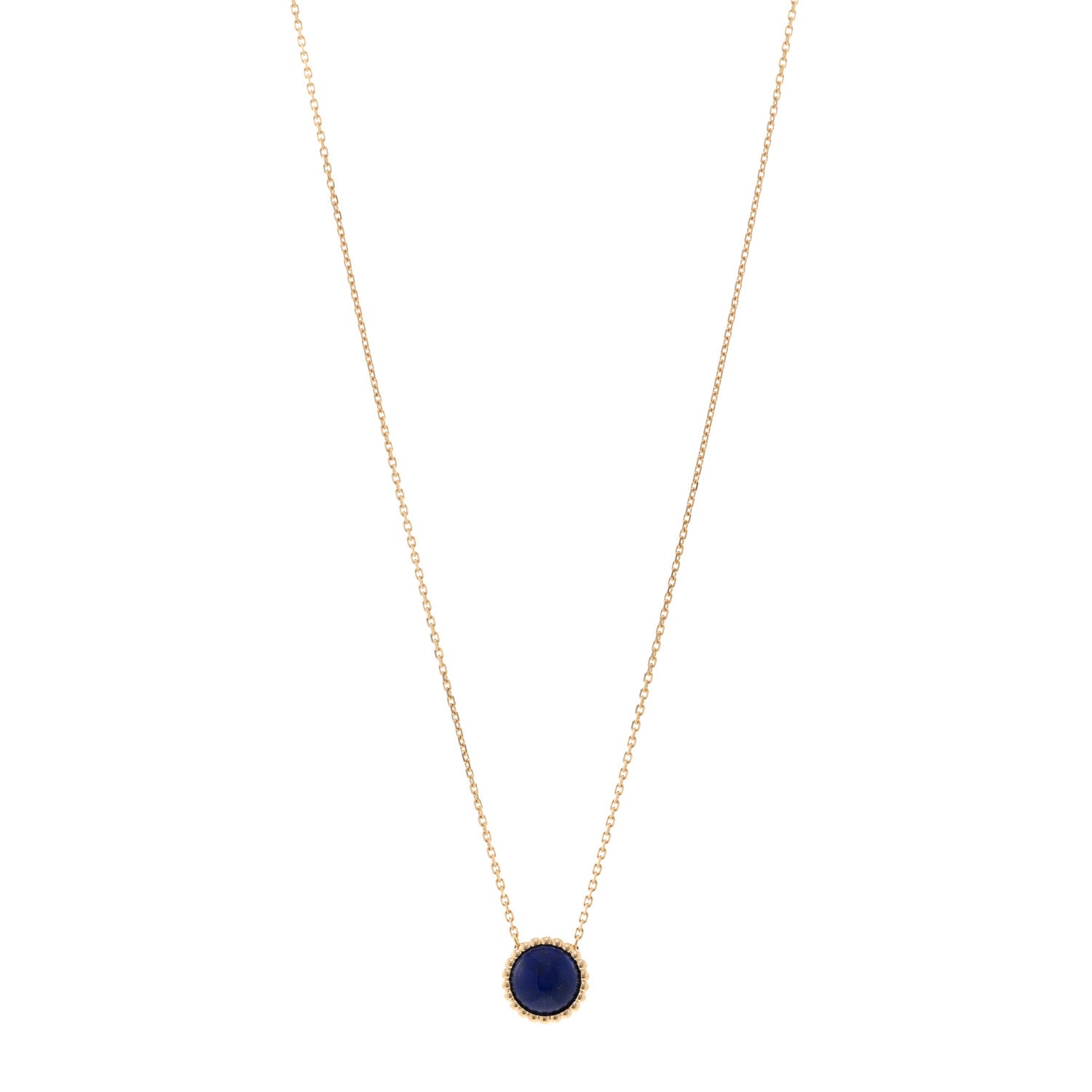 Van Cleef & Arpels 18K Yellow Gold Lapis Lazuli Perlee Couleurs Pendant Necklace 1 of 5